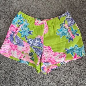Lilly Pulitzer Green, Pink & Blue Floral pull on Shorts